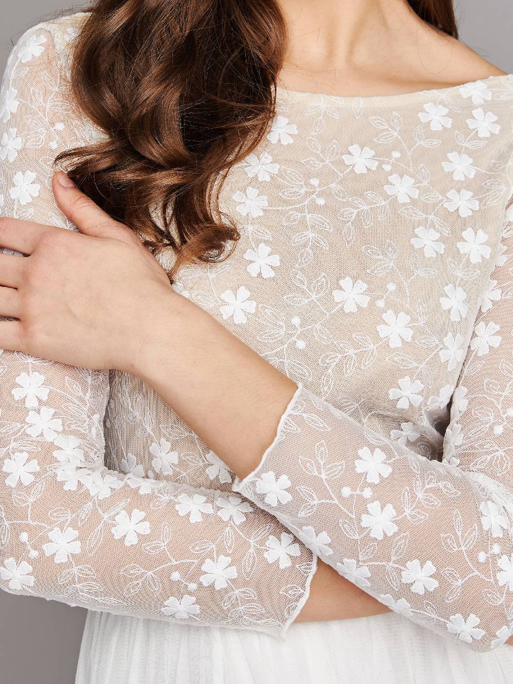 Limberry Cremefarbener Braut-Body mit tiefem Rückenausschnitt - LIA Auslauf