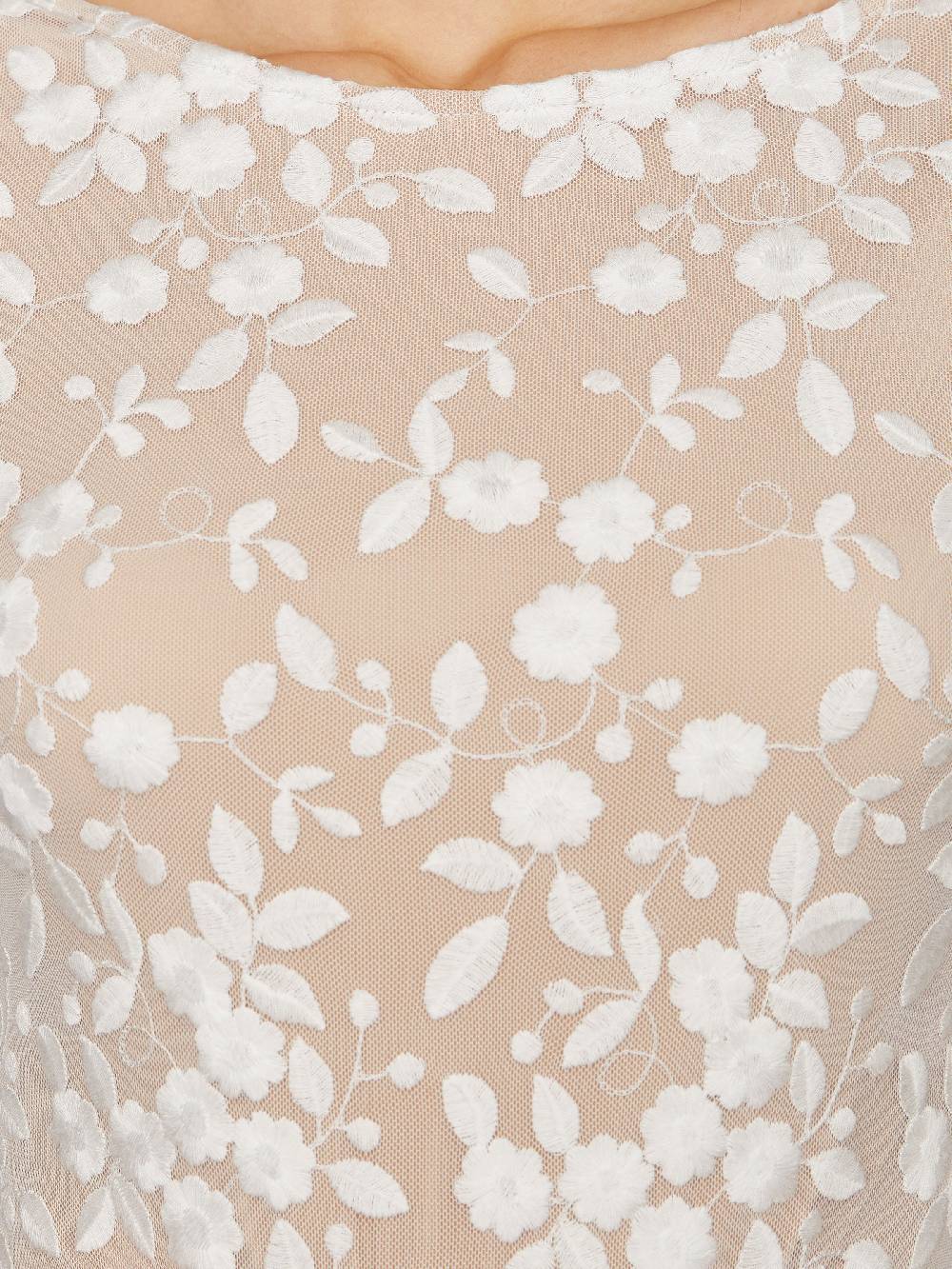 Limberry Langärmliger Braut-Body mit Blumen-Spitze und tiefem Rücken - SCARLET Fabrikverkauf