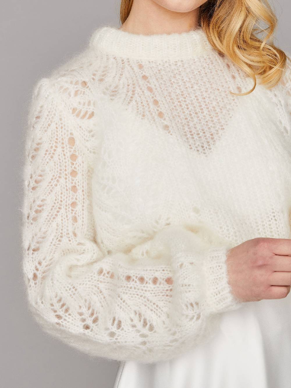 Limberry Braut-Pullover aus Mohair mit Ajourmuster - CLEO Günstig kaufen