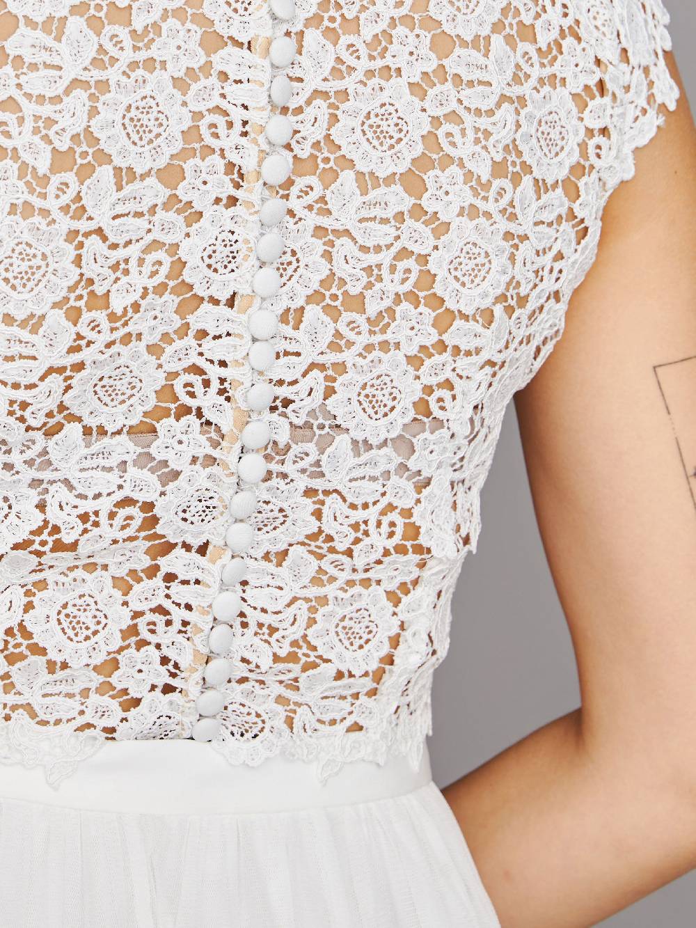 Limberry Cremefarbenes Braut-Top mit Flügelärmel - JASMINE Online Shopping