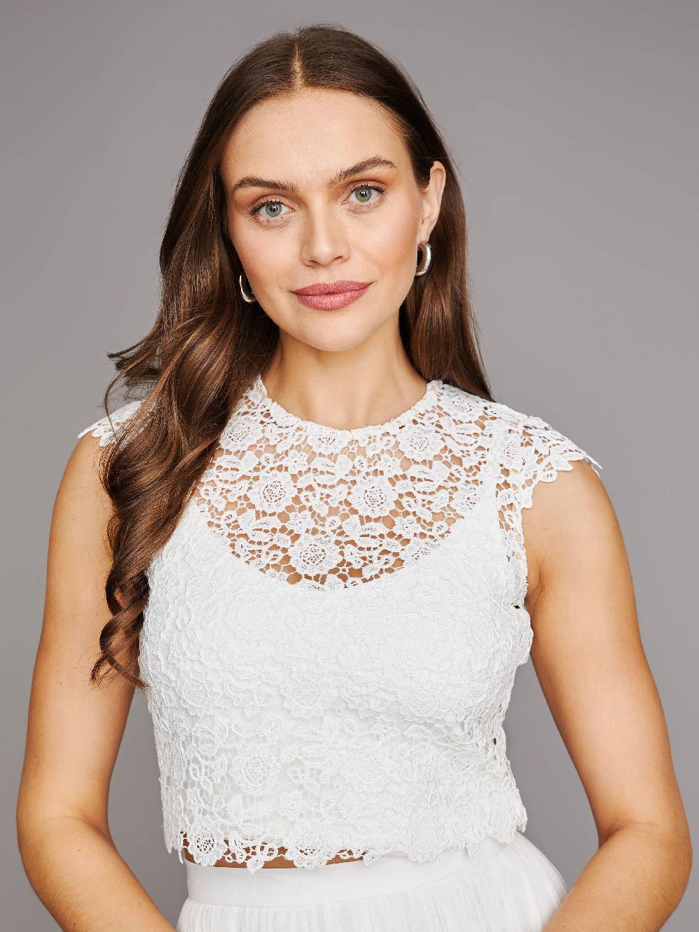 Limberry Cremefarbenes Braut-Top mit Flügelärmel - JASMINE Online Shopping