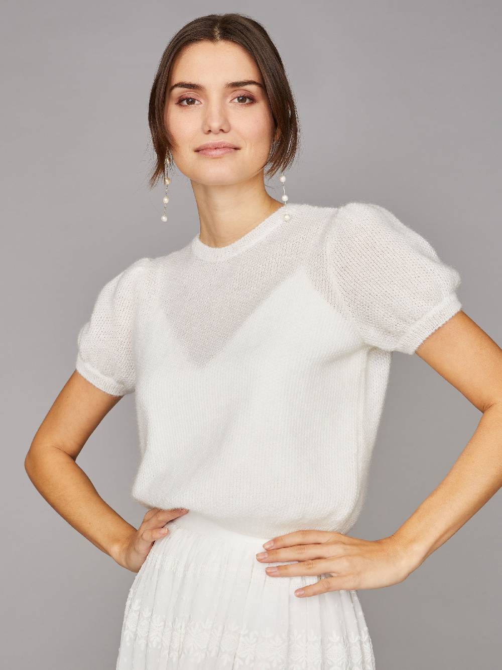 Limberry Kurzärmliger Braut-Pullover aus Mohair - MAE Exklusivangebot