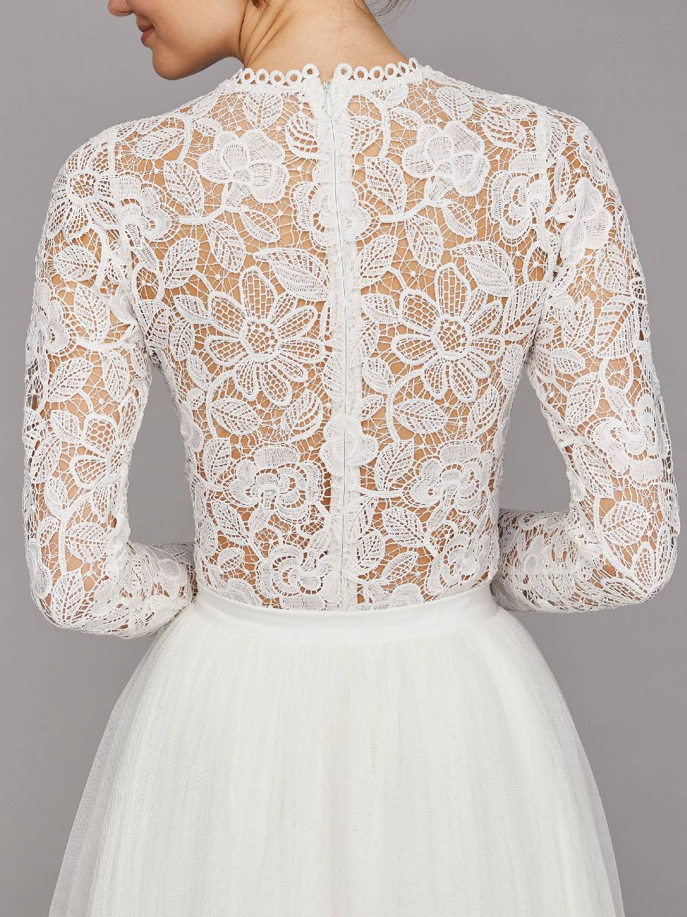 Limberry Langärmliger Braut-Body mit Blumen-Spitze - CARLA Valentinstagsangebot