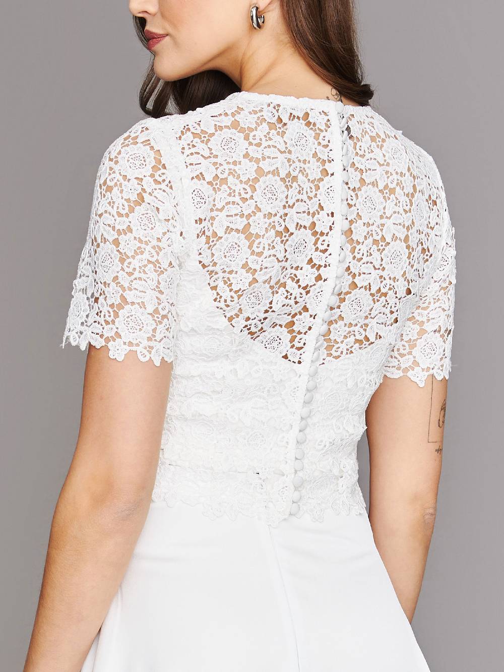 Limberry Cremefarbenes Braut-Top mit Halbarm - NOVA Neueste Mode