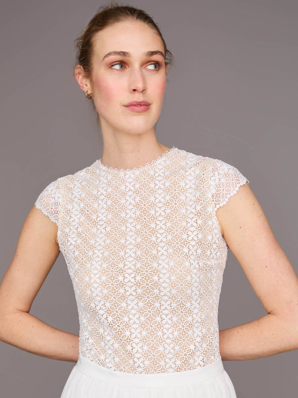 Limberry Cremefarbener Braut-Body mit Flügelarm - FAYE Zeitlich begrenztes Angebot