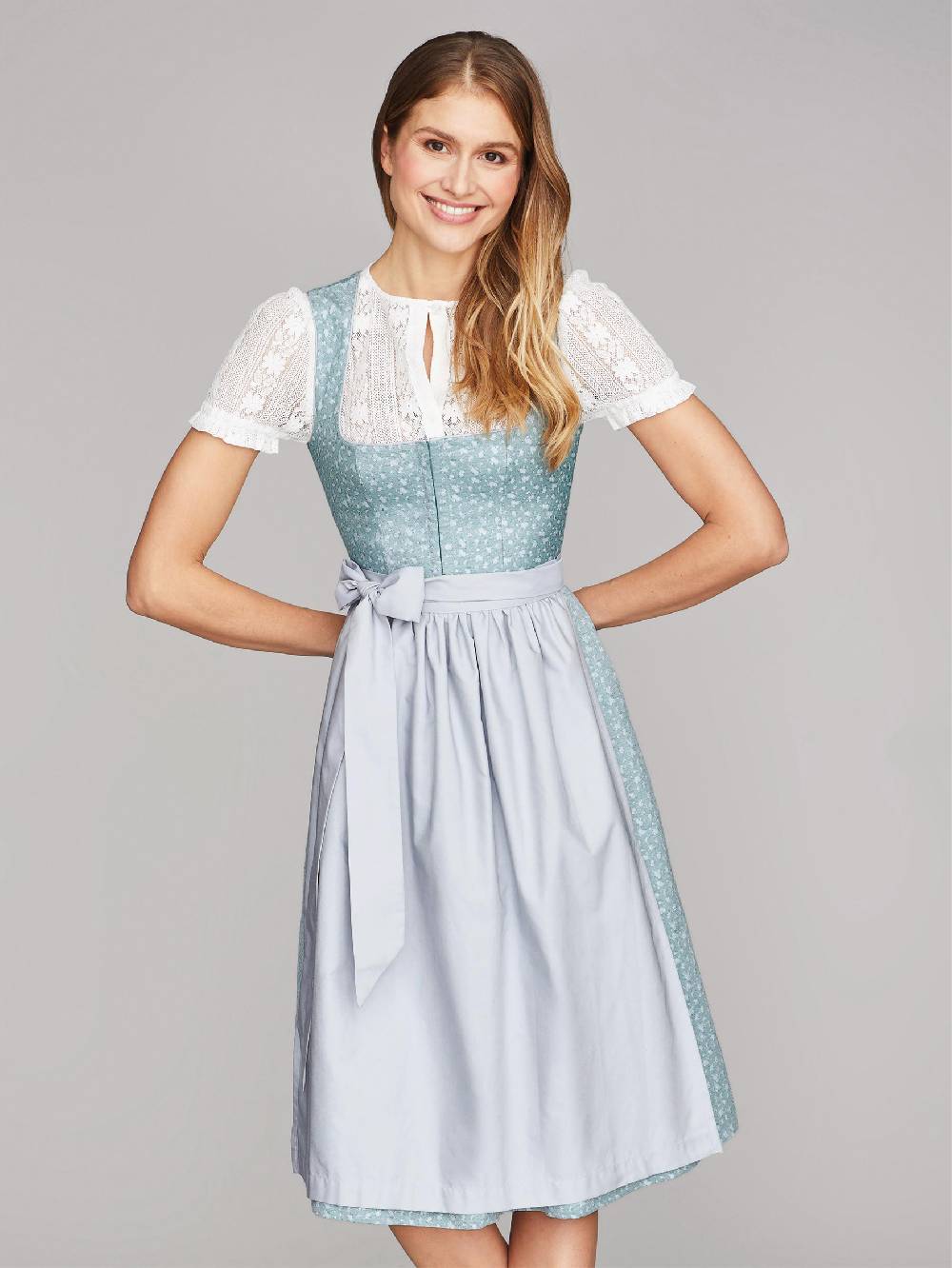 Limberry Hellblaues Dirndl mit Streublumen - LILIA PISTACHIO Kostenloser Versand