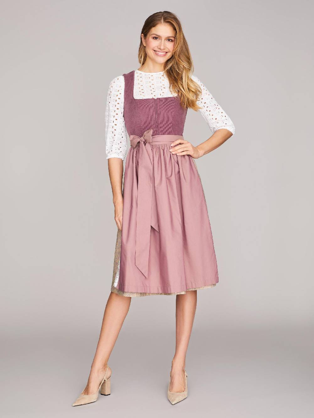 Limberry Pflaumen-farbenes Dirndl mit Cord-Mieder - CAMILLE FADED PLUM Fabrik Onlineshop