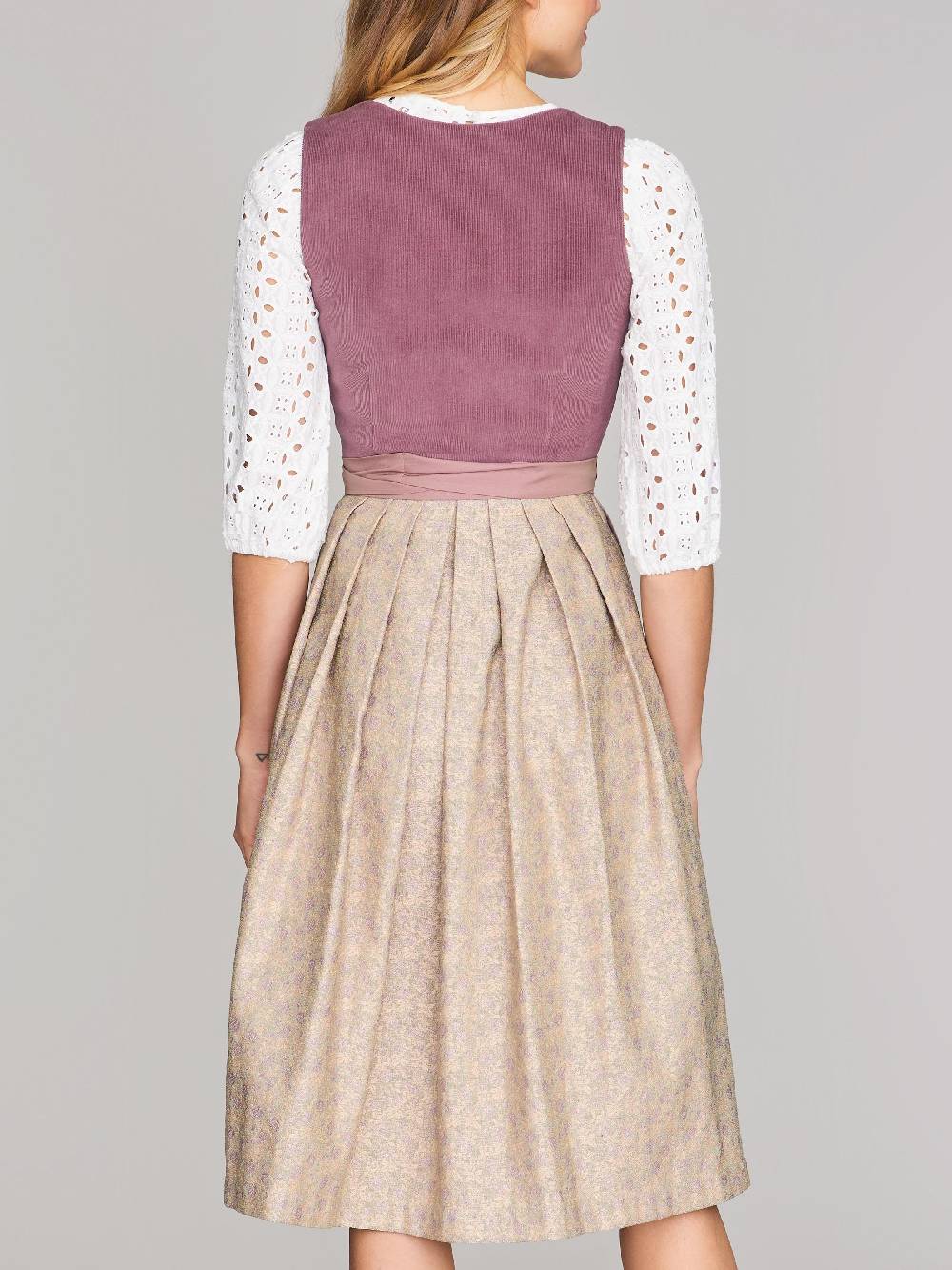 Limberry Pflaumen-farbenes Dirndl mit Cord-Mieder - CAMILLE FADED PLUM Fabrik Onlineshop