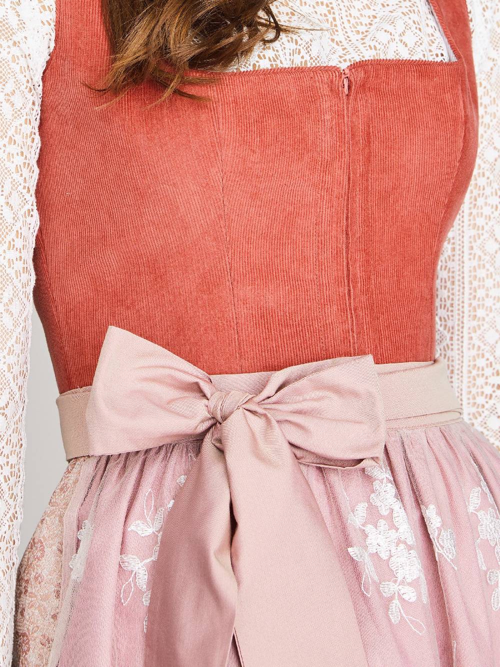 Limberry Coral-farbenes Dirndl mit Cord-Mieder - CAMILLE DUSTY ROSE Rabatt