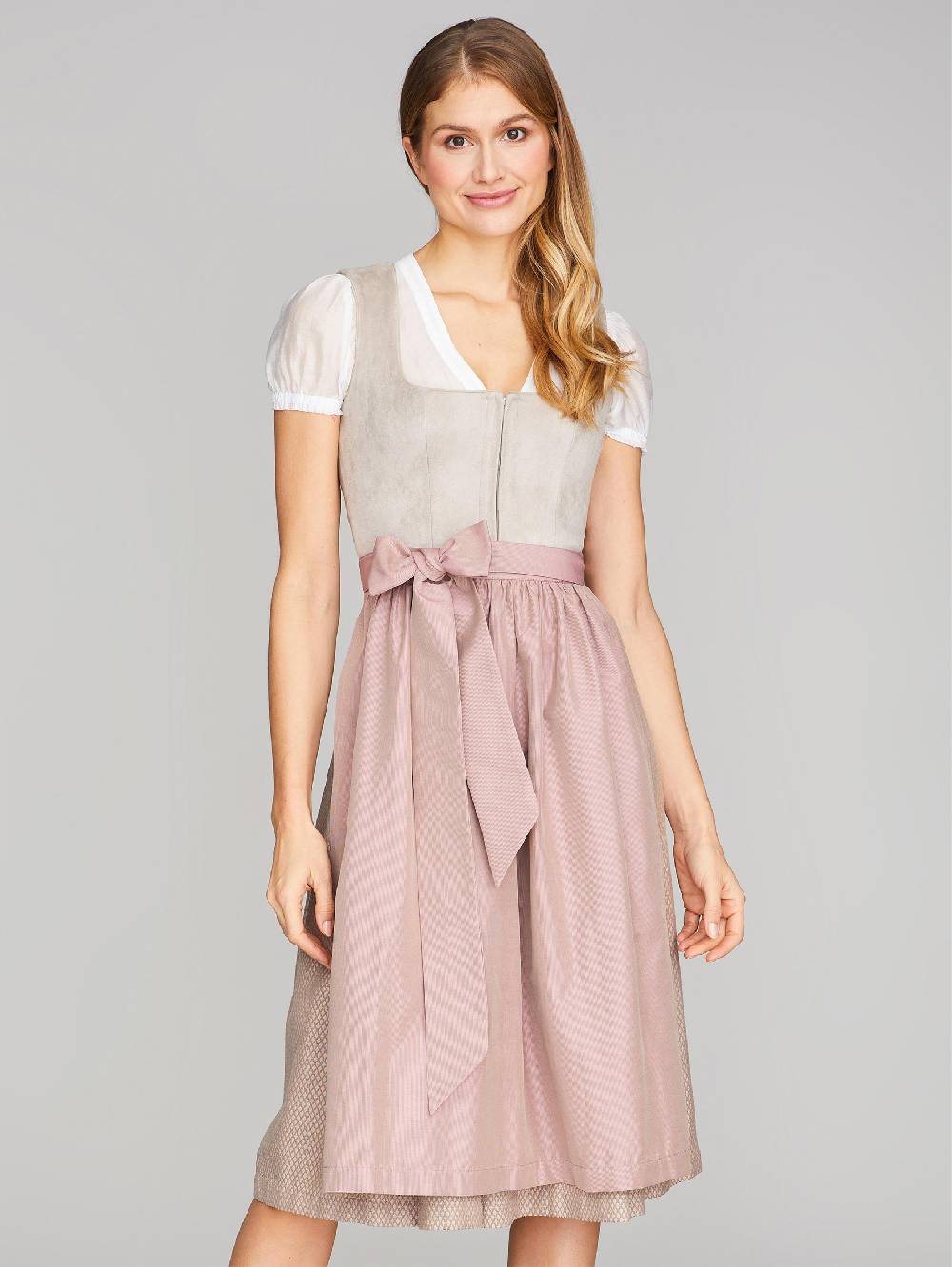 Limberry Beiges Dirndl mit Velours-Mieder - JULIE TAN Versandkostenfrei