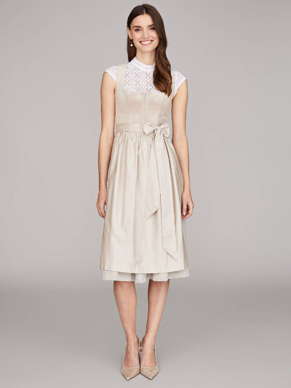 Limberry Beiges Samtdirndl - RUTH SANDSTONE Online Shopping