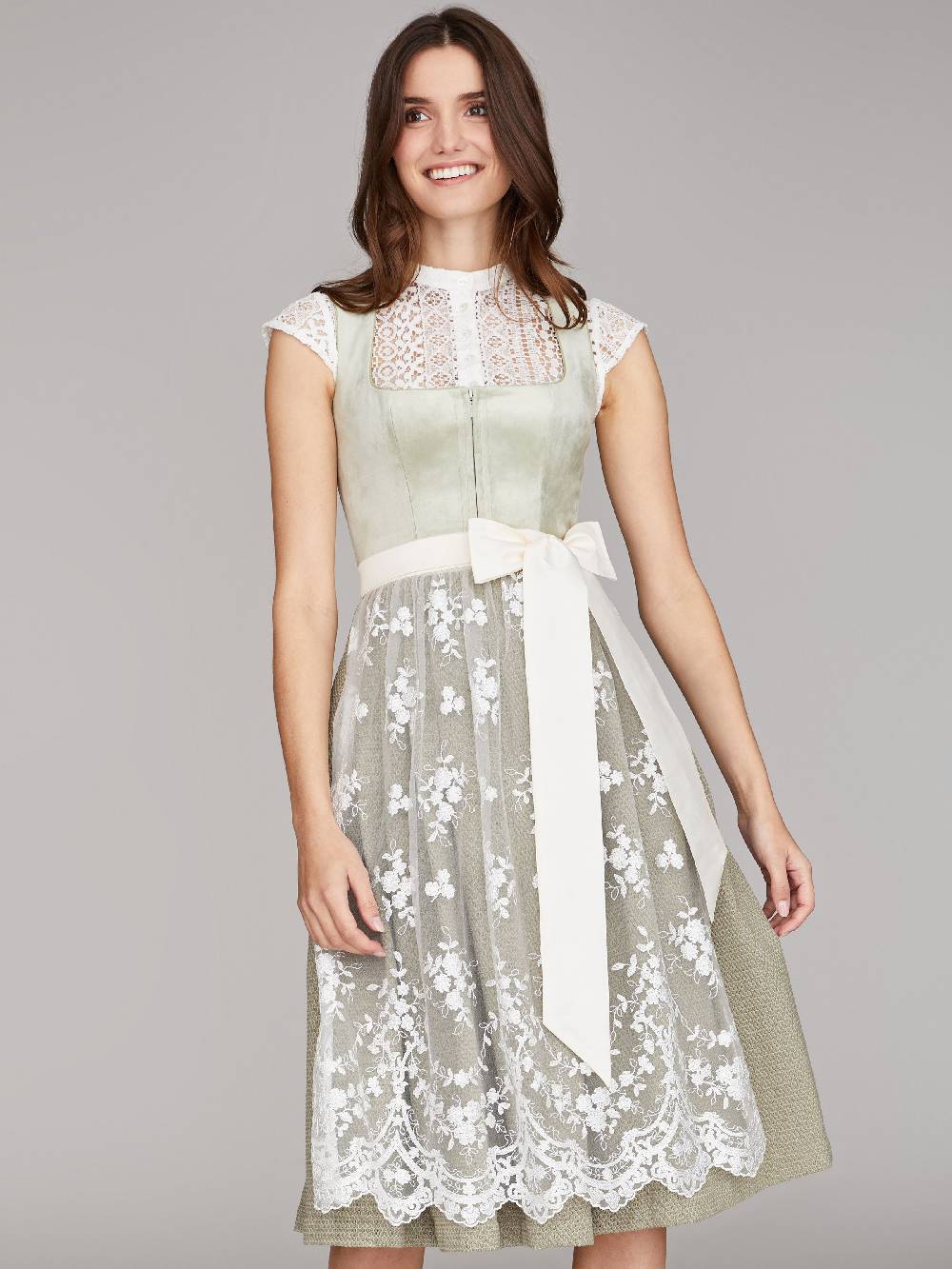 Limberry Salbeigrünes Samtdirndl - RUTH SAGE GREEN Preisnachlass