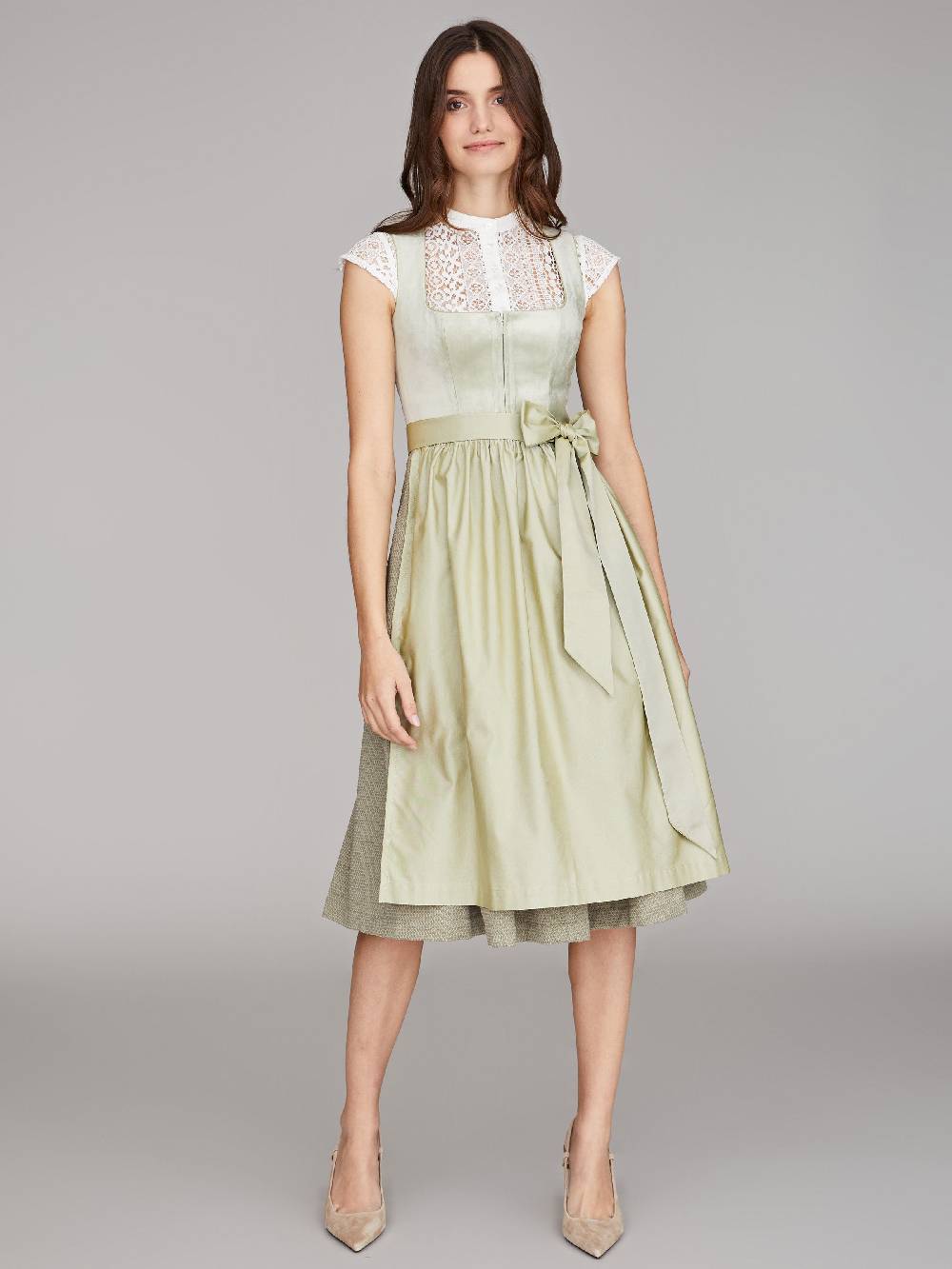 Limberry Salbeigrünes Samtdirndl - RUTH SAGE GREEN Preisnachlass