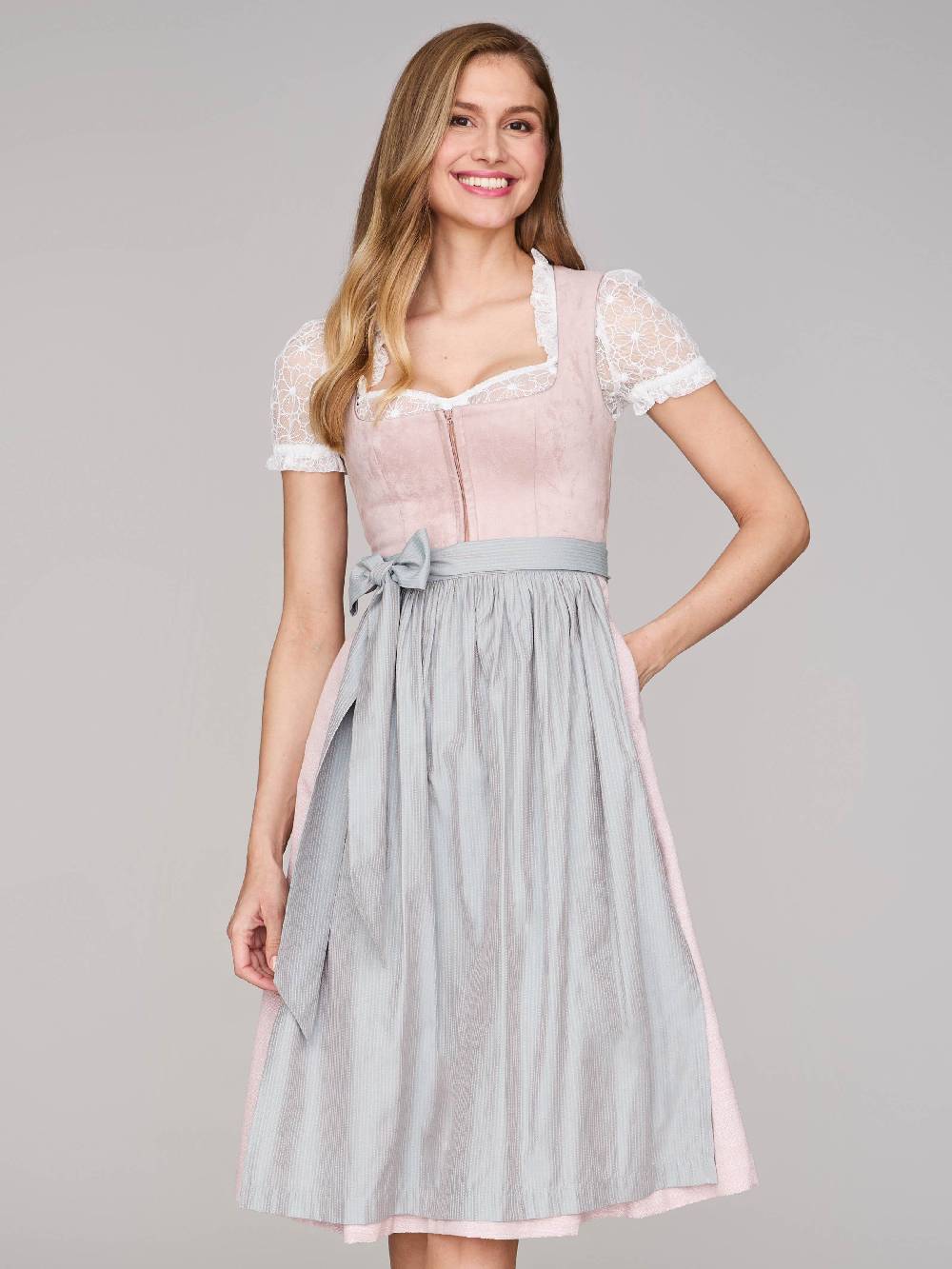 Limberry Rosé-farbenes Dirndl mit Velours-Mieder - ISOBEL VINTAGE ROSE Osterangebot