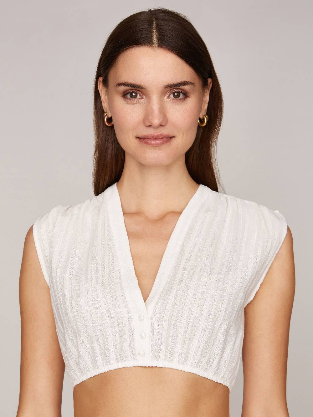 Limberry Weiße Dirndlbluse - KELLY STRIPPED COTTON WHITE VIP-Rabatte