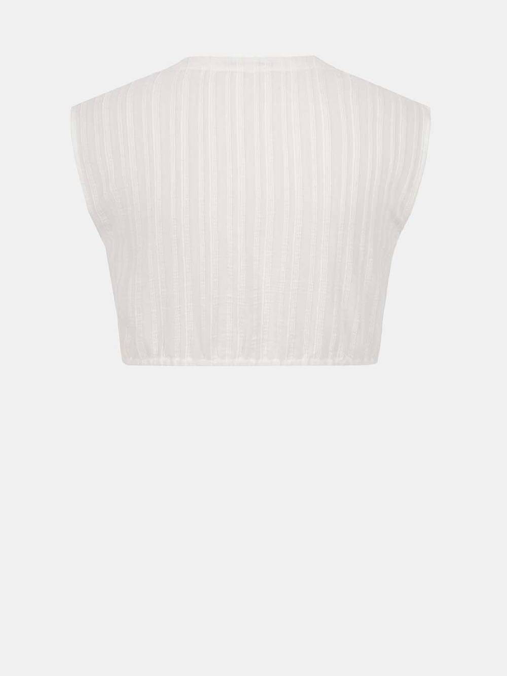 Limberry Weiße Dirndlbluse - KELLY STRIPPED COTTON WHITE VIP-Rabatte