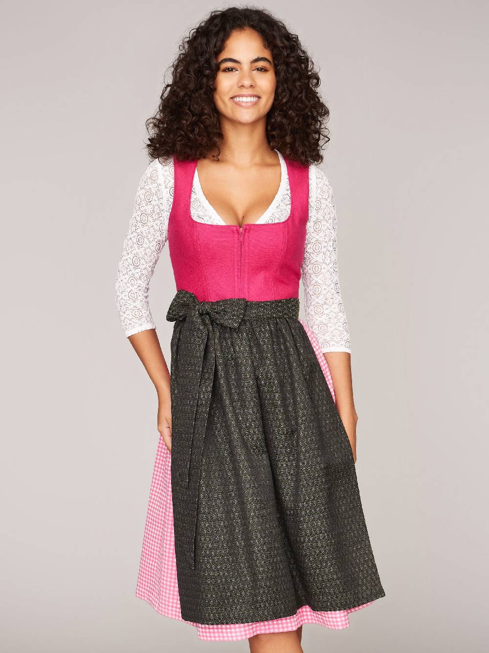 Limberry Pinkes Dirndl mit Leinen-Mieder - MIRANDA PINK Nur für heute