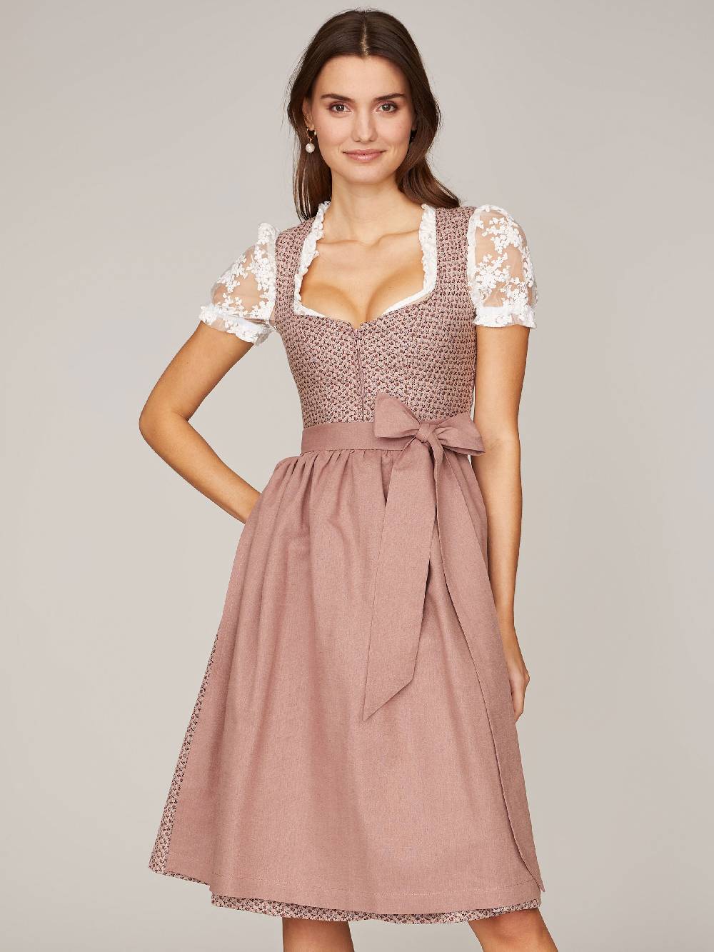 Limberry Geblümtes roséfarbenes Dirndl - ANNE DUSTY ROSE Nur noch ein Tag übrig