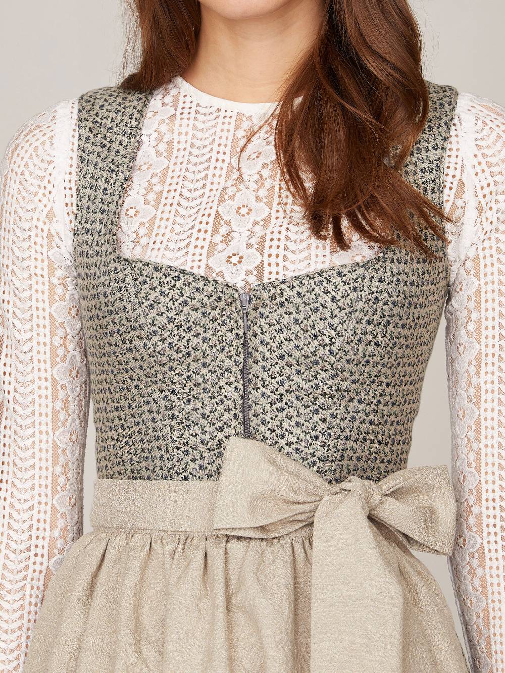 Limberry Beige-Blaues Dirndl - ANNE SMOKE BLUE Super Rabatt