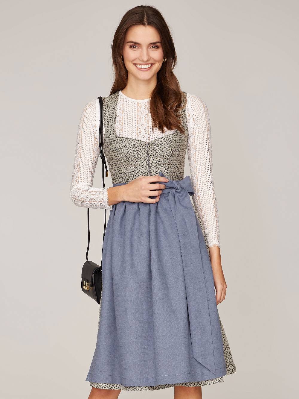 Limberry Beige-Blaues Dirndl - ANNE SMOKE BLUE Super Rabatt