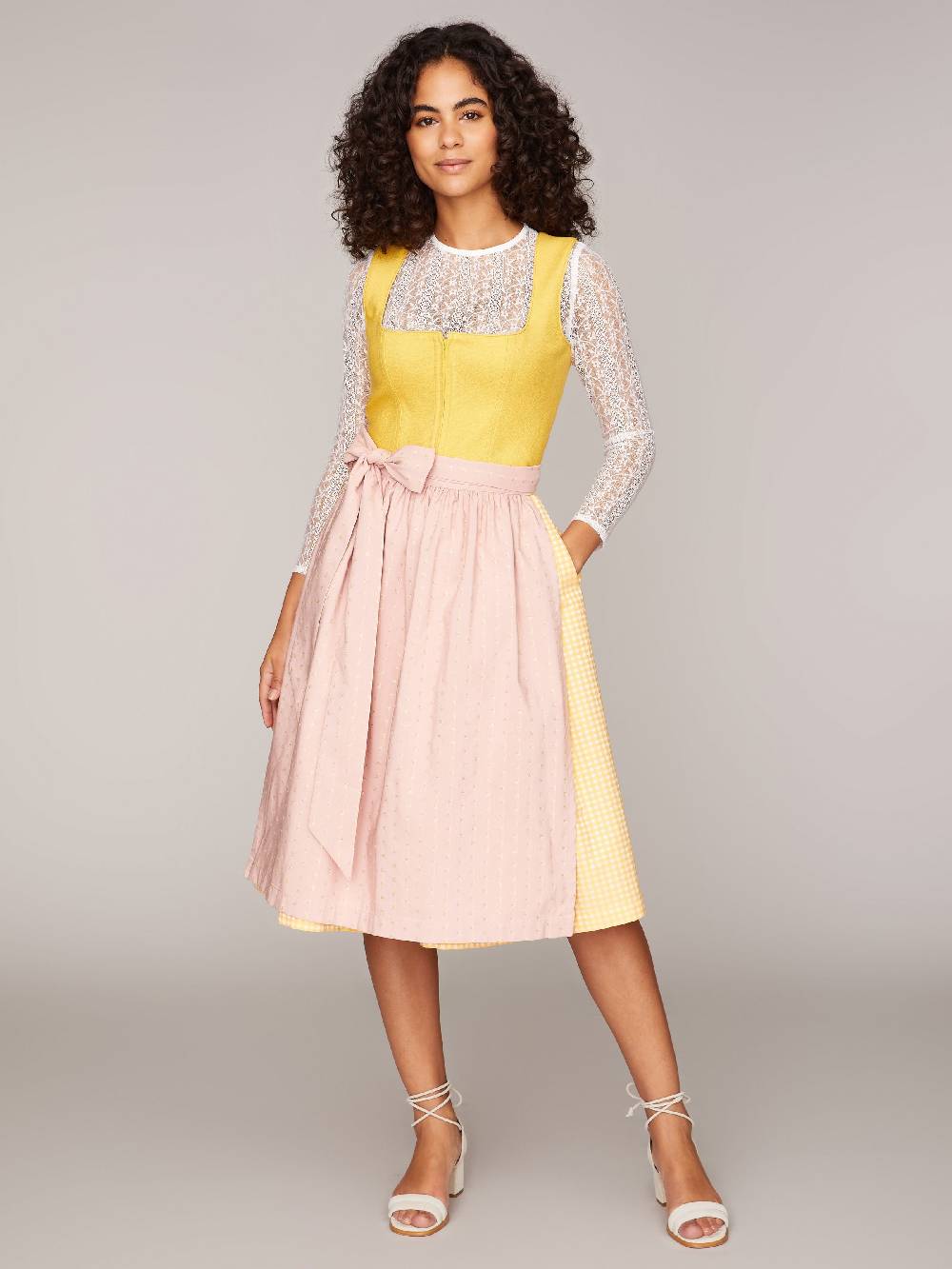 Limberry Gelbes Dirndl mit Leinen-Mieder - MIRANDA YELLOW Clearance-Verkauf