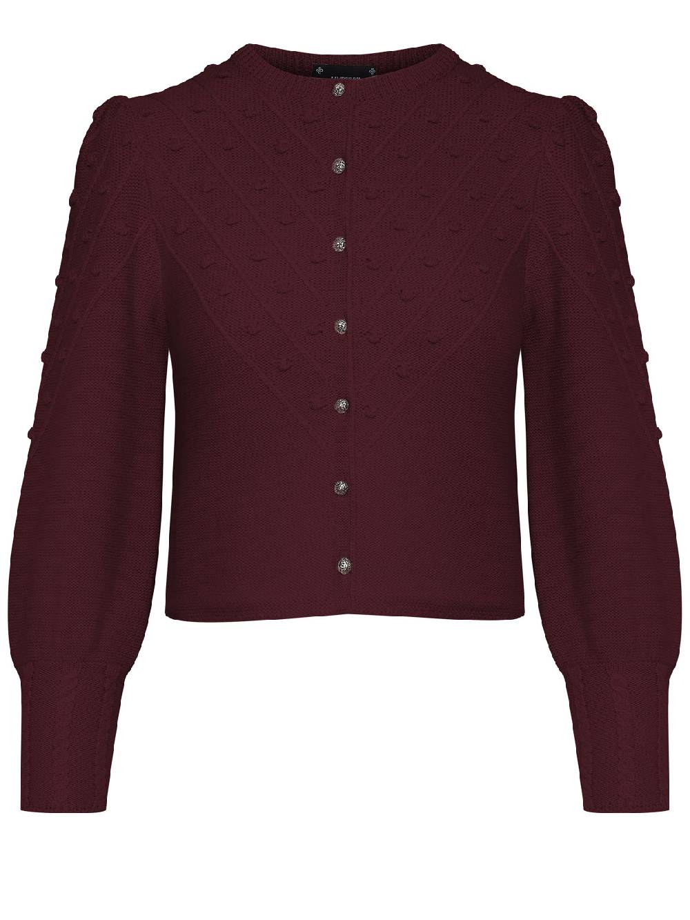 Limberry Weinrote Strickjacke mit Puffarm - MIA Kostenloser Versand international