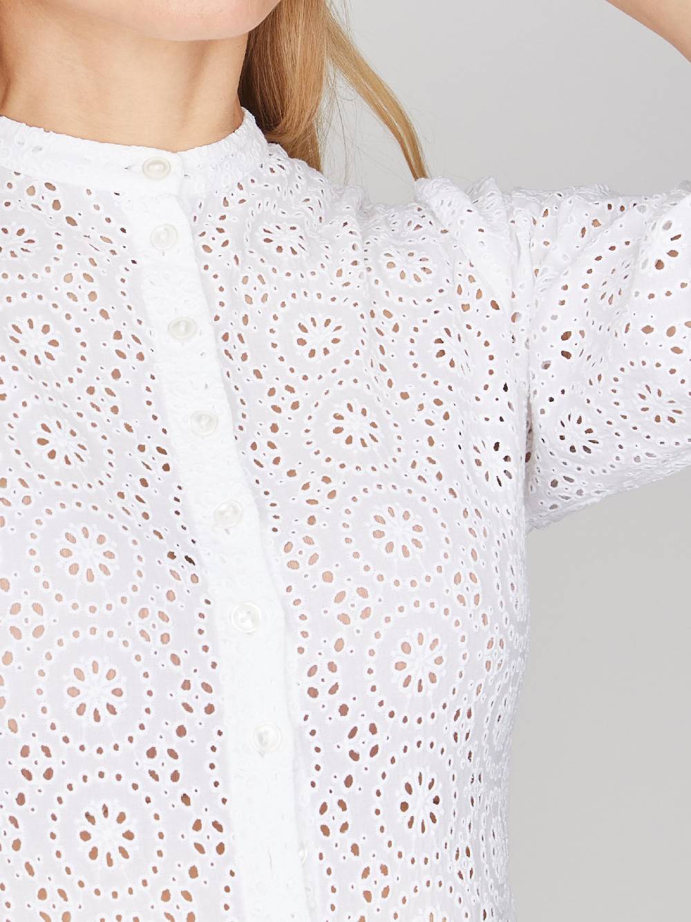 Limberry Cremeweißer Body mit Stickerei - LOLA WEISS zollfrei