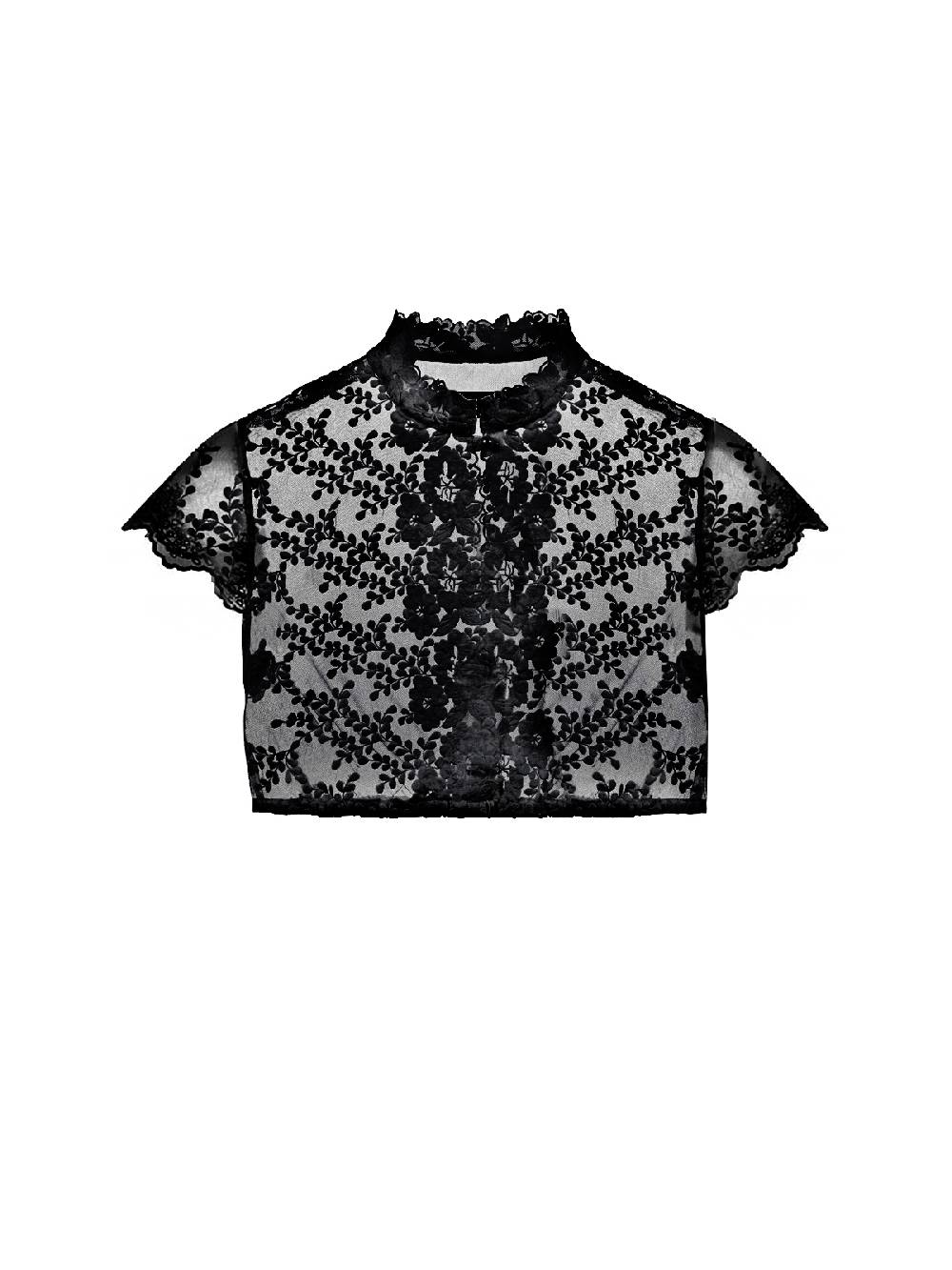 Limberry Schwarze Dirndlbluse mit Flügelarm - ESTHER Verkauf