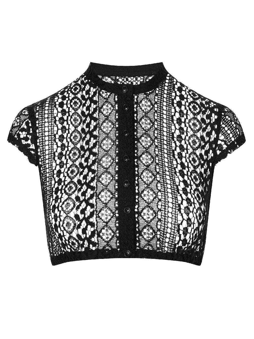 Limberry Dirndlbluse in Schwarz mit Flügelarm - MERLE im Angebot