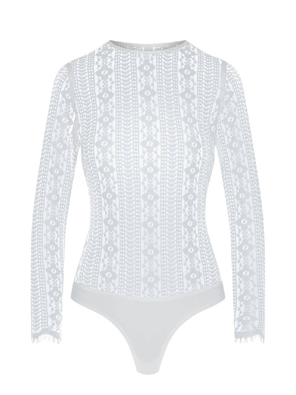 Limberry Weißer Langarm-Spitzenbody - CLEMENTINE WEISS Rabatt