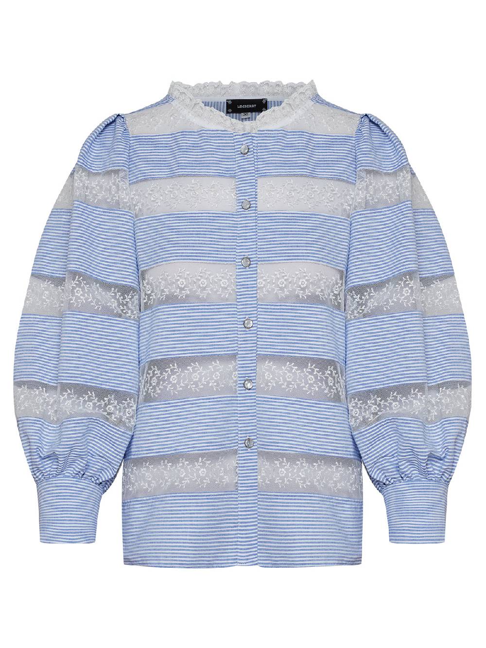 Limberry Blaue Bluse mit Spitze - LOU Exklusivangebot