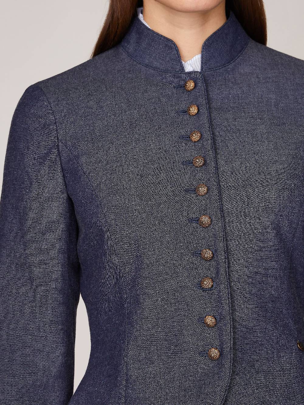 Limberry Denimfarbener Trachten-Blazer mit Stehkragen - CHRISTL Preisnachlass