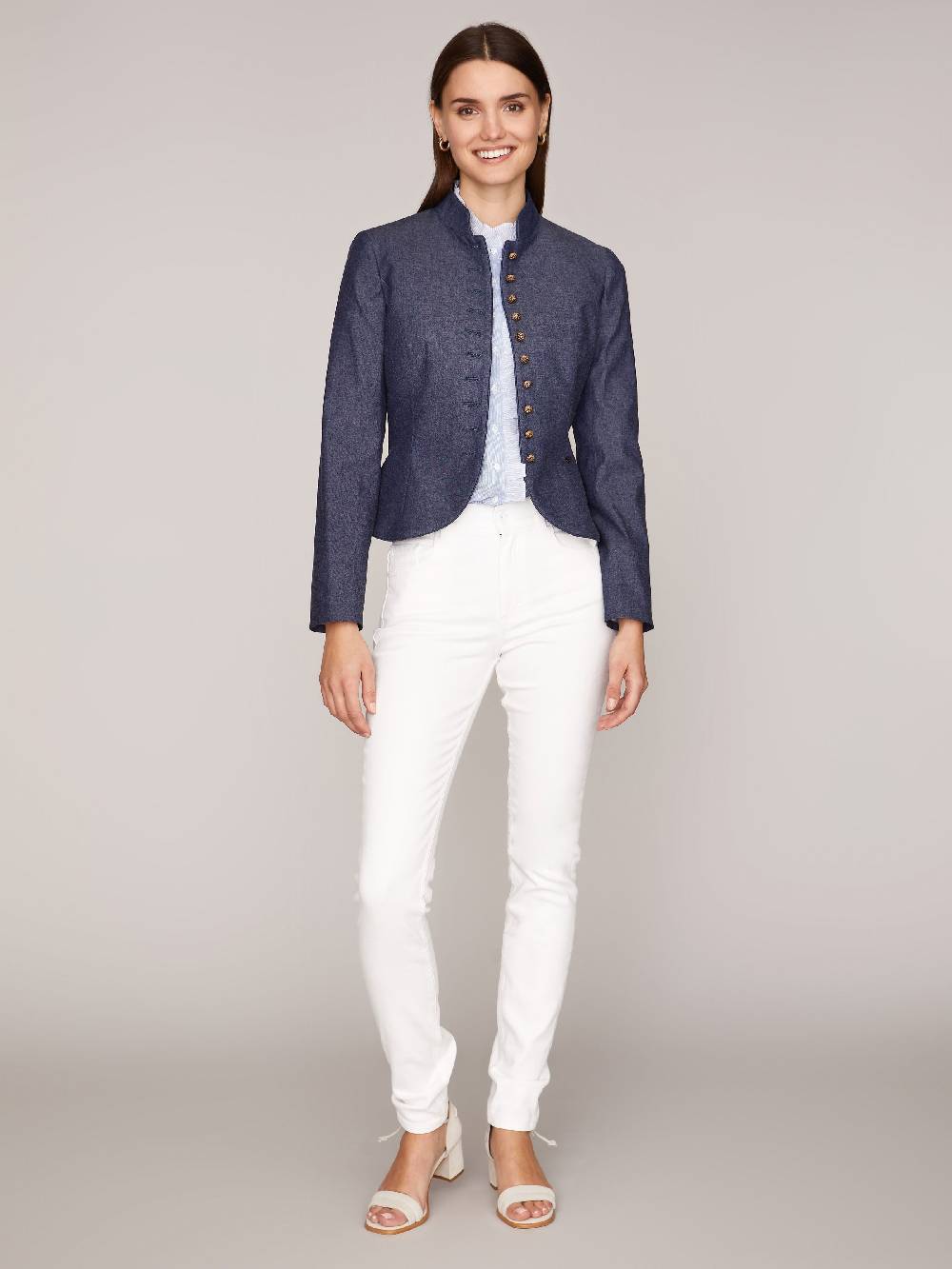 Limberry Denimfarbener Trachten-Blazer mit Stehkragen - CHRISTL Preisnachlass