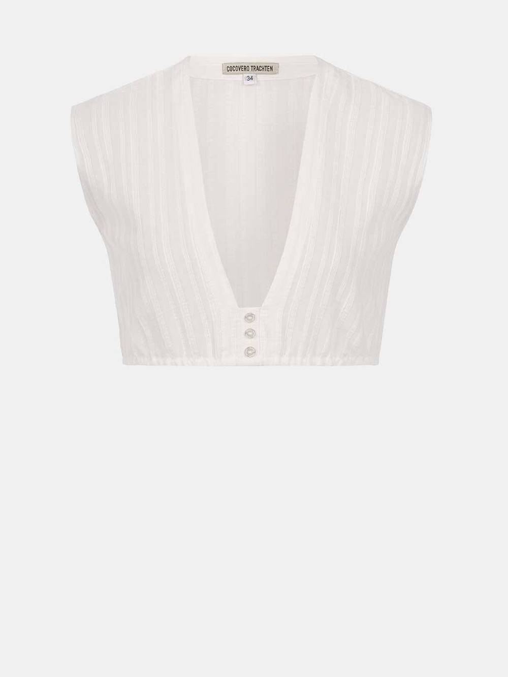 Limberry Weiße Dirndlbluse - KELLY STRIPPED COTTON WHITE Heißer Verkauf