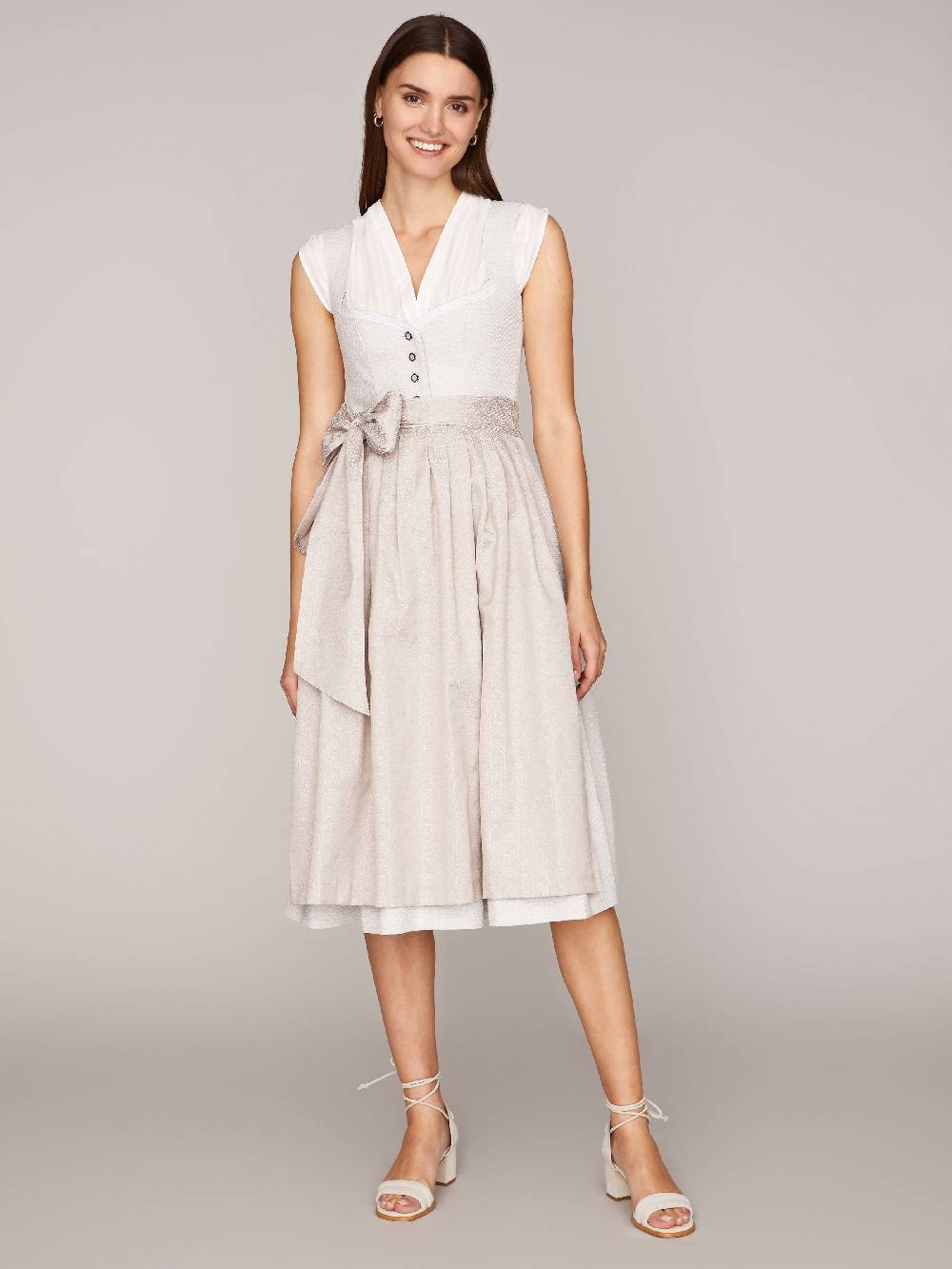 Limberry Weiße Dirndlbluse - KELLY STRIPPED COTTON WHITE Heißer Verkauf