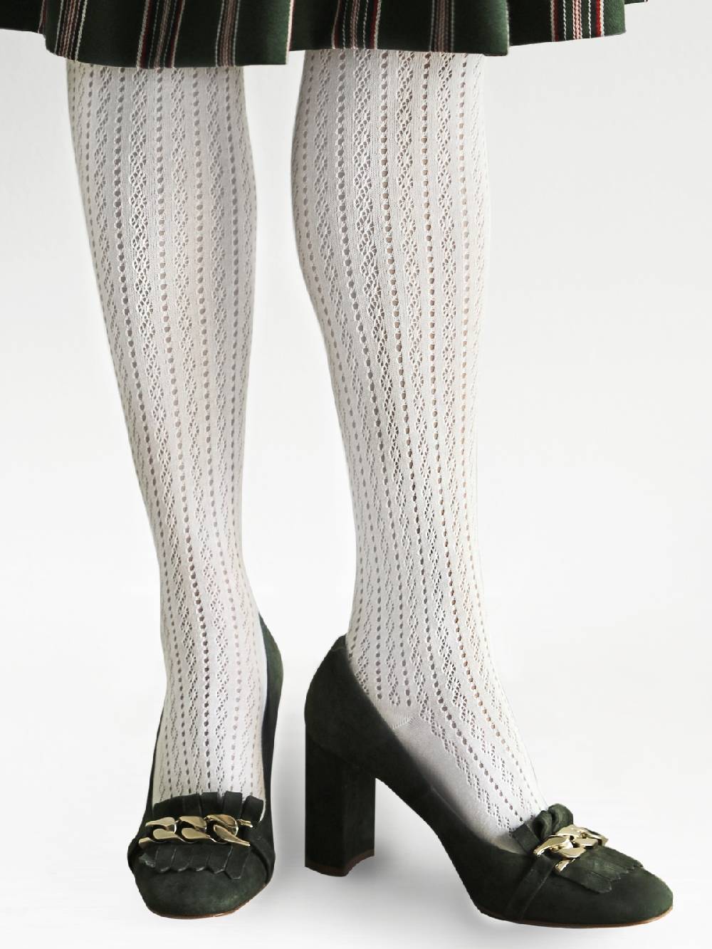 Limberry Weiße Trachten-Strumpfhose - CROCHET Große Rabatte
