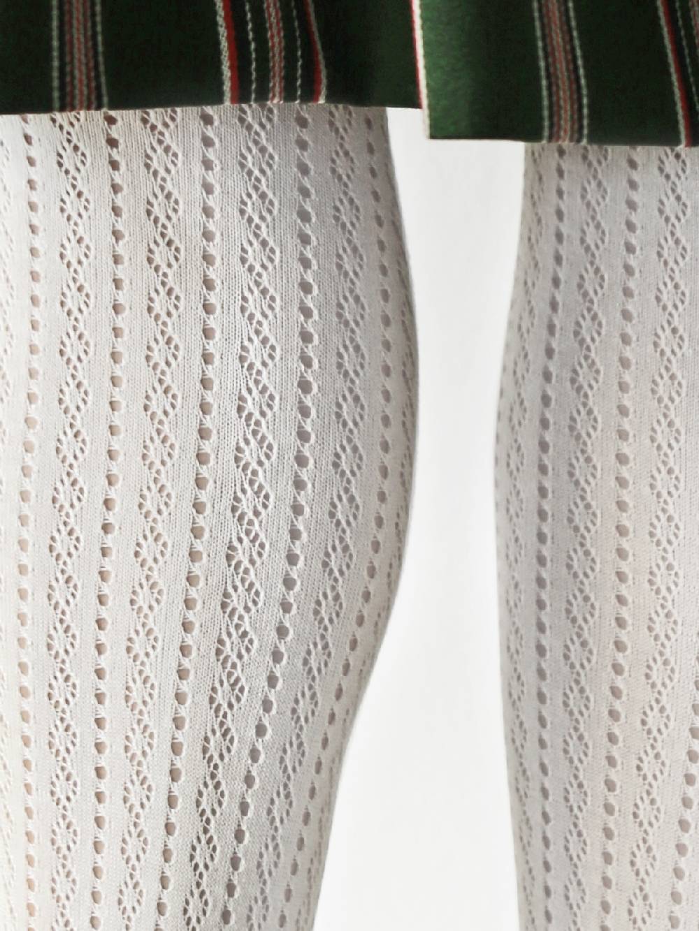 Limberry Weiße Trachten-Strumpfhose - CROCHET Große Rabatte