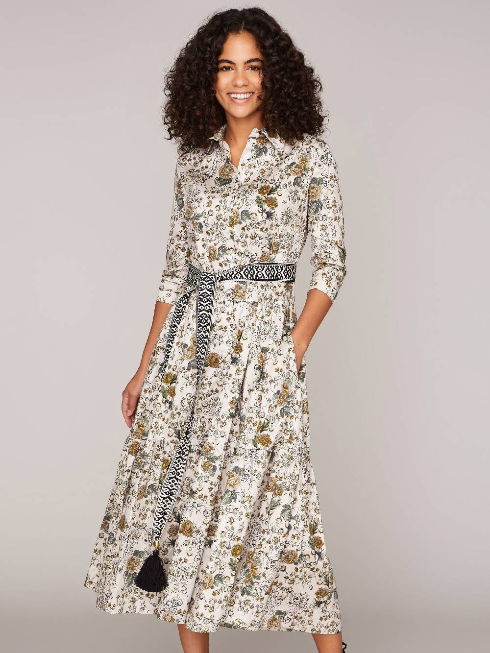 Limberry Geblümtes Kleid mit Taillengürtel - KIMI Zeitbegrenzte Promotion