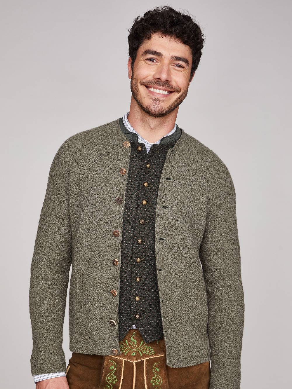 Limberry Olivfarbene Strickjacke - XAVER OLIV Kostenloser Versand international