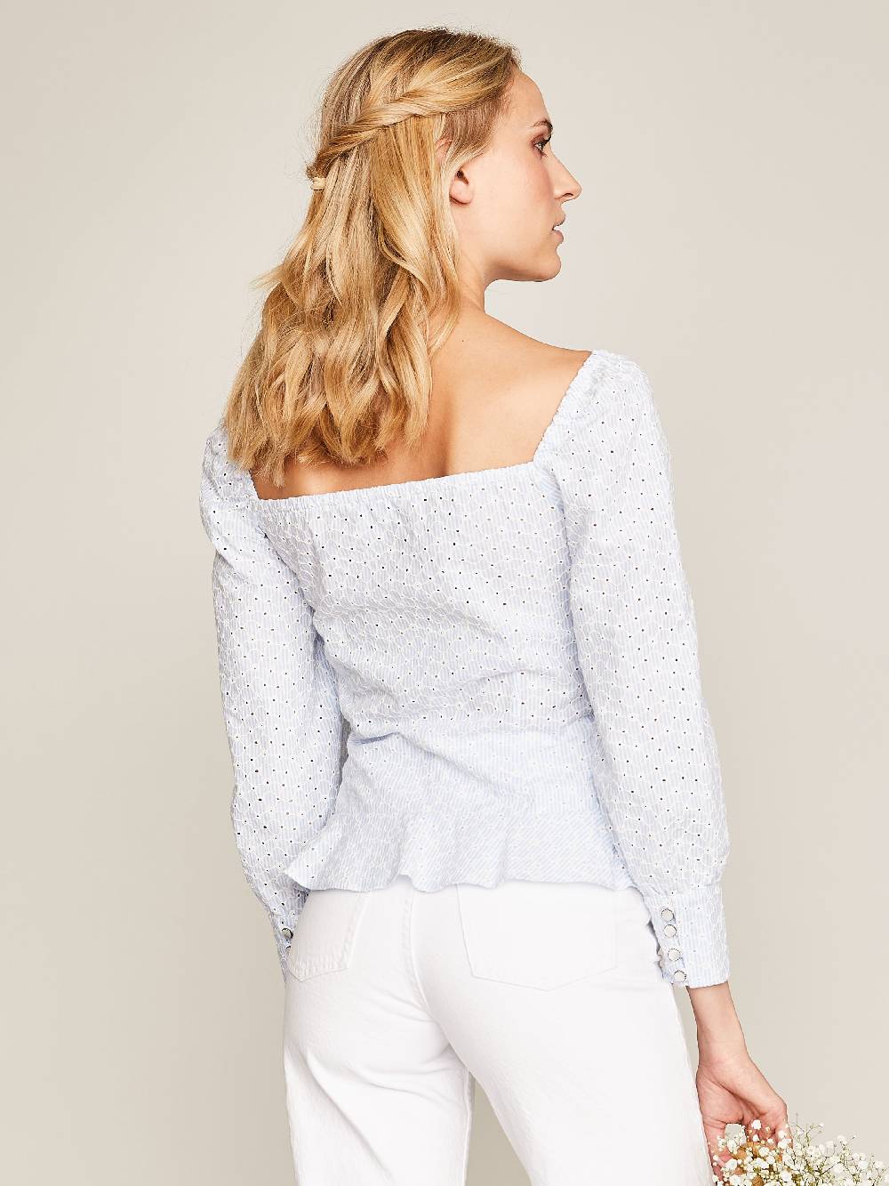 Limberry Blaue Bluse mit Schößchen - JANE Online