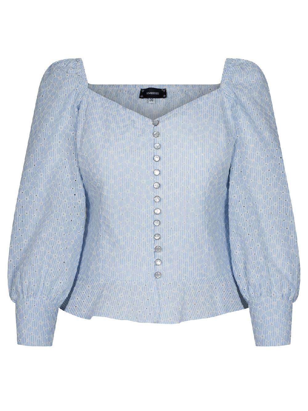 Limberry Blaue Bluse mit Schößchen - JANE Online