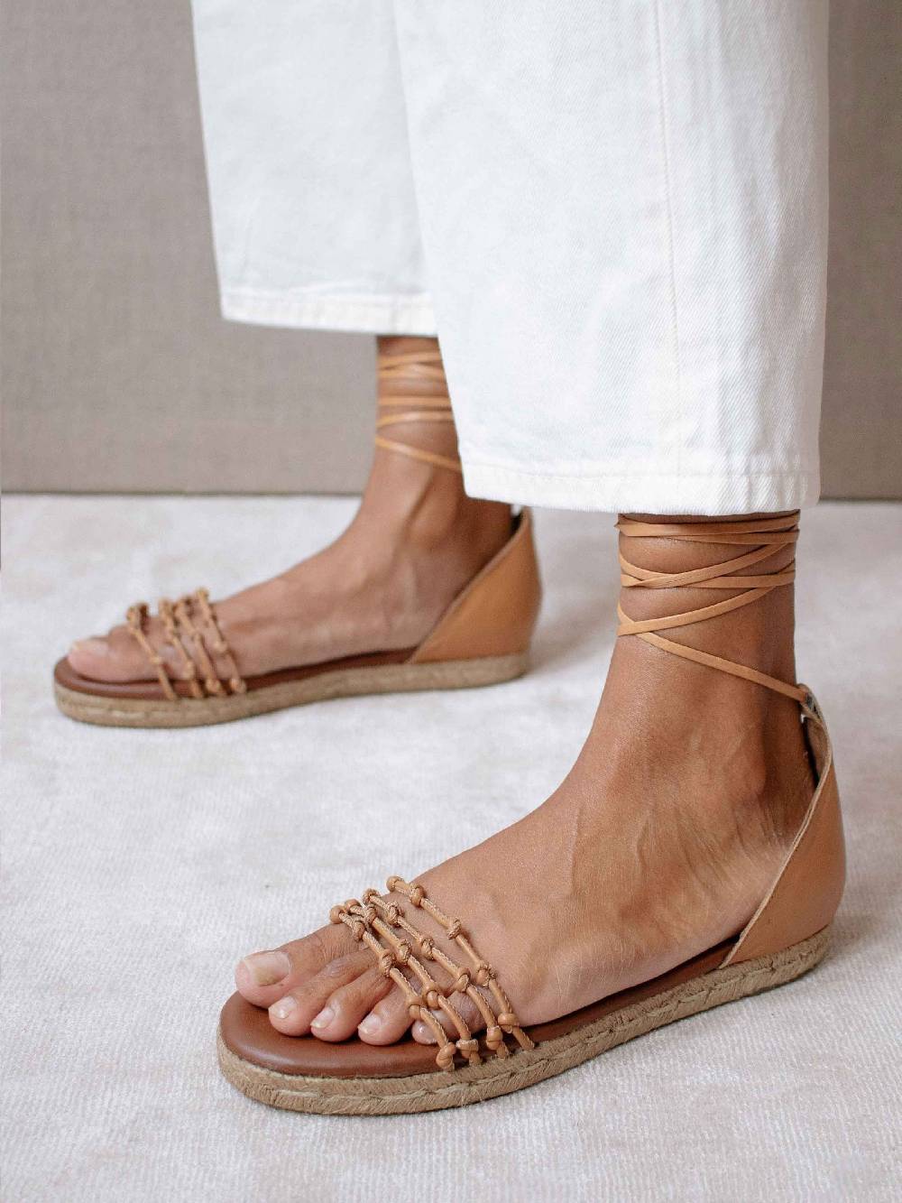 Limberry Camelfarbene Schnür-Sandalen aus Leder - WANDERER CAMEL Hotsell