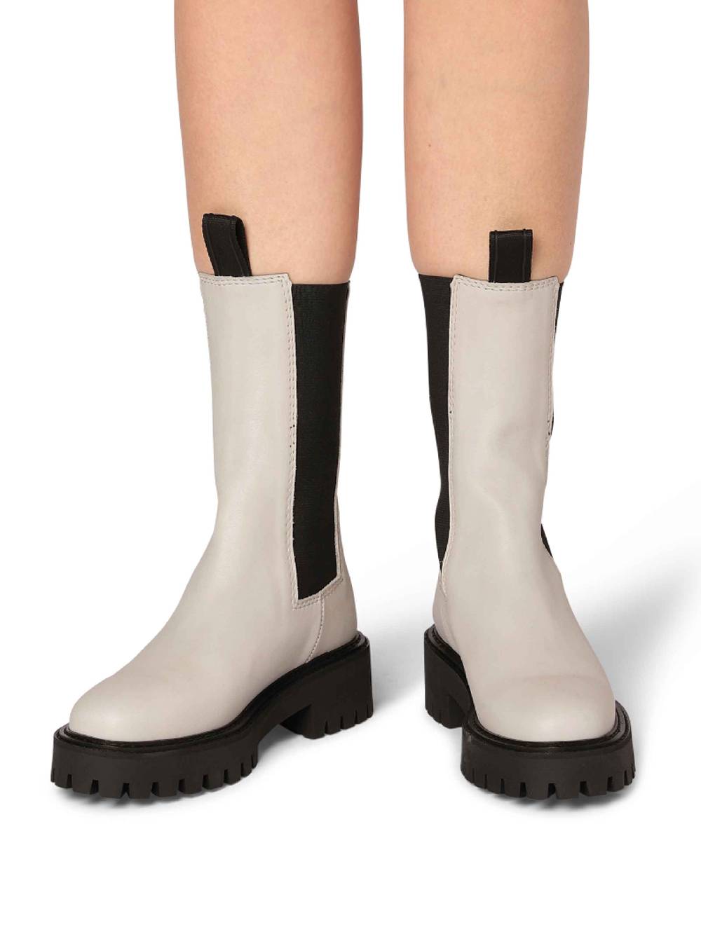 Limberry Schwarz-weißer Chelsea-Boot mit Plateau - ANGIE Günstiger Verkauf