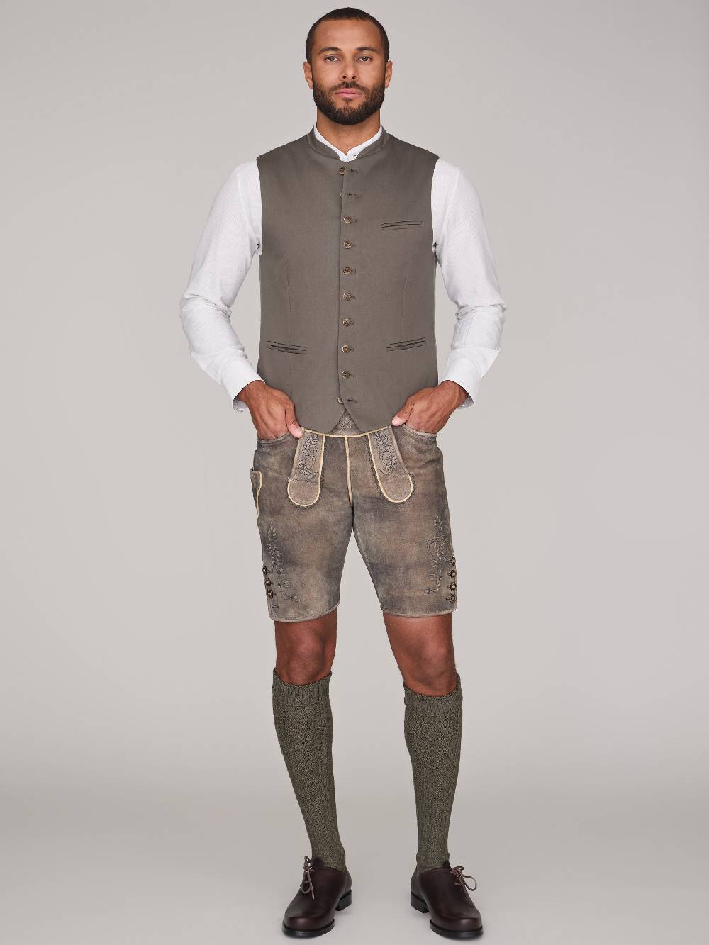 Limberry Grüne Trachtenweste - FELIX LIGHT KHAKI Valentinstagsangebot