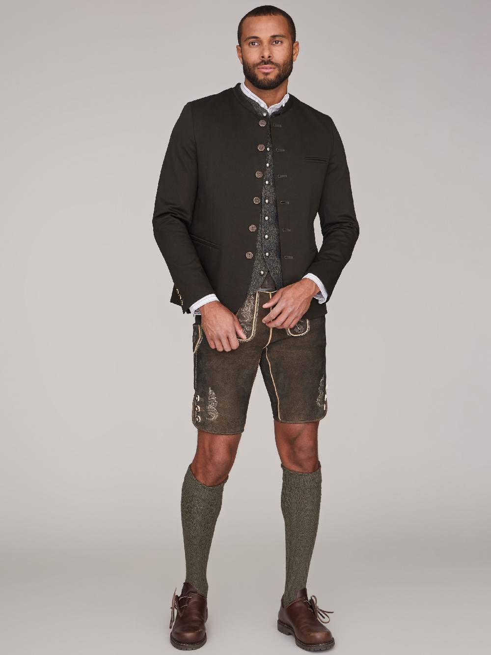 Limberry Dunkelgrüner Trachtenjanker - VINCENT DARK KHAKI Top Angebot