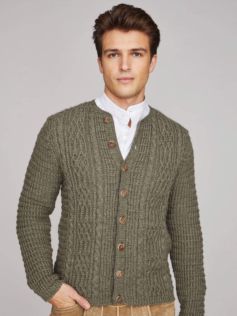 Limberry Olivgrüne Strickjacke - ANTON Tiefpreis