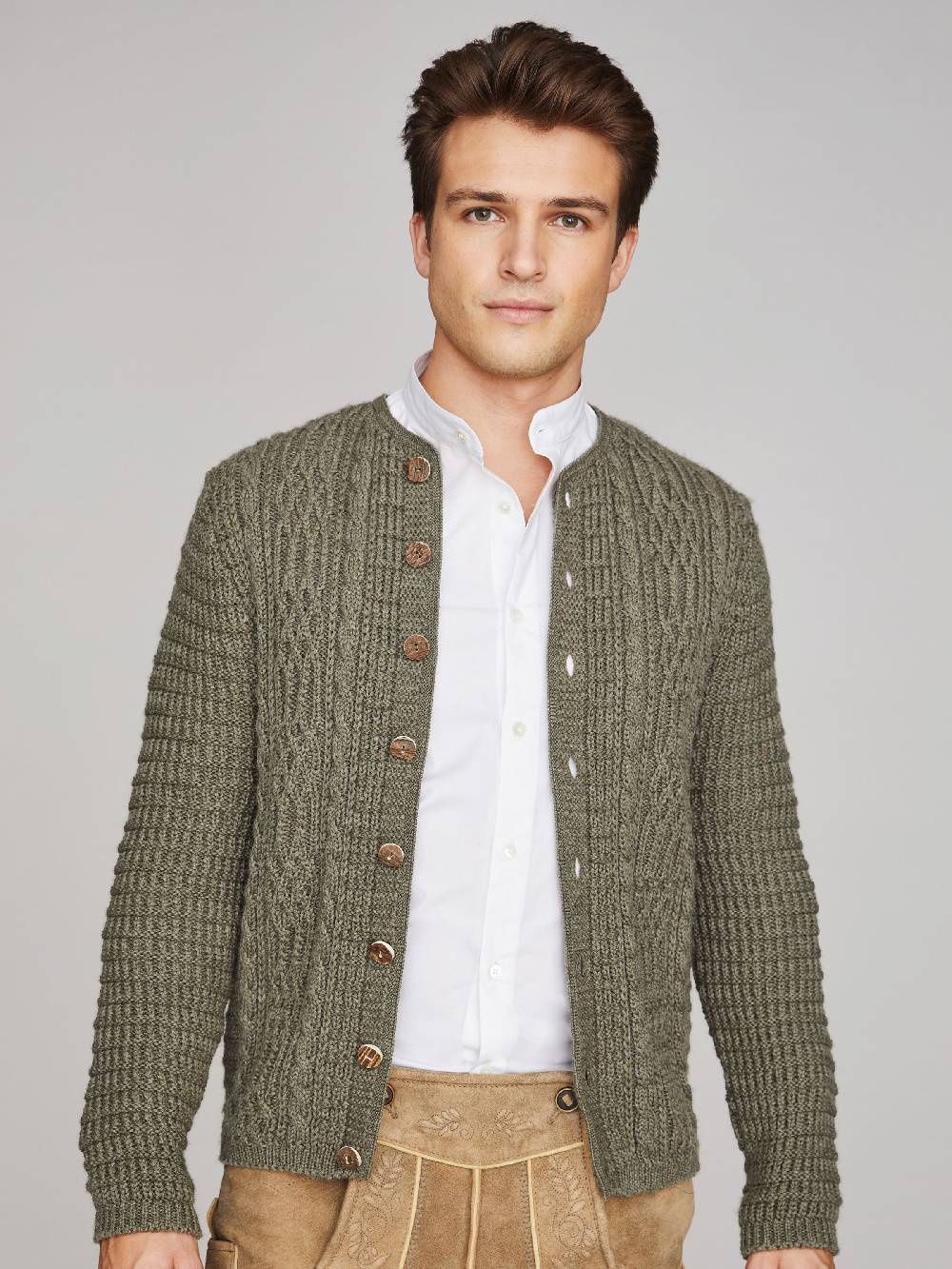 Limberry Olivgrüne Strickjacke - ANTON Tiefpreis