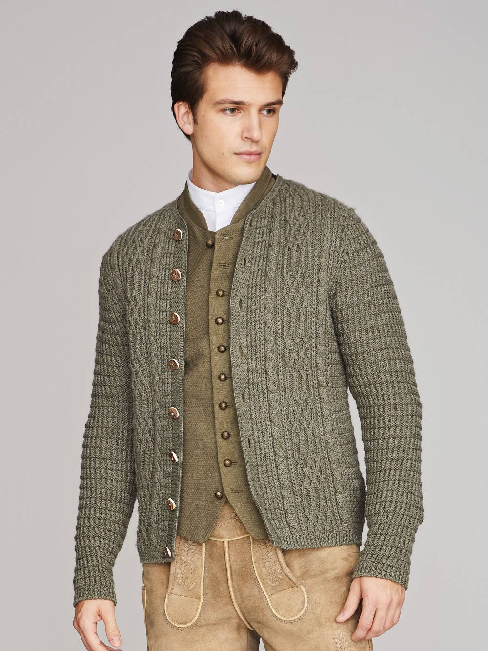 Limberry Olivgrüne Strickjacke - ANTON Tiefpreis