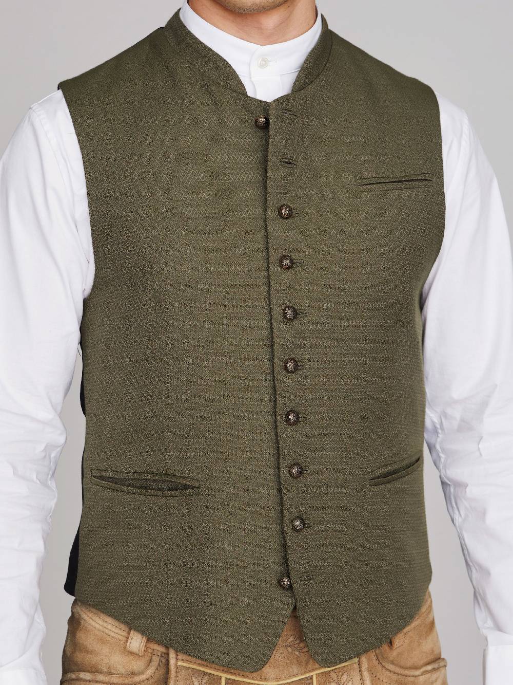 Limberry Olivgrüne Trachtenweste - JULES DARK OLIVE Begrenzte Freigabe