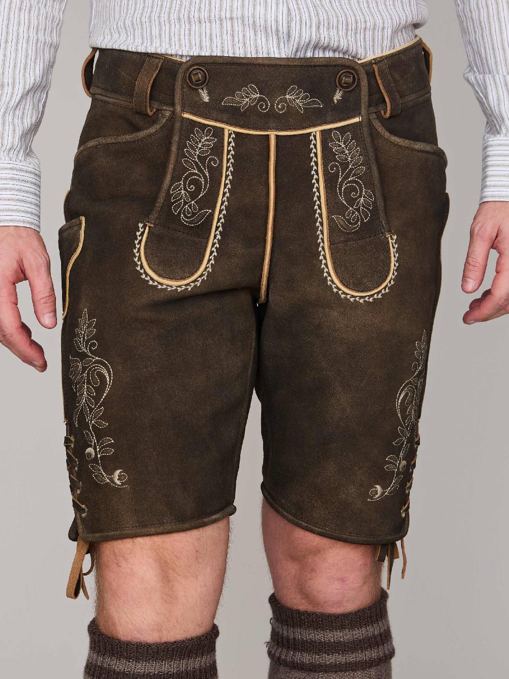Limberry Dunkelbraune Lederhose - LEOPOLD BRAUN Clearance-Verkauf